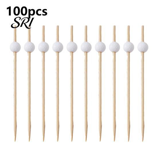 Buffet Bamboo Picks 100/200Pcs Golf Club Cocktail Decorative Skewer Sticks Party Cupcake Food Fruit Drink Appetizer Toothpicks Serving