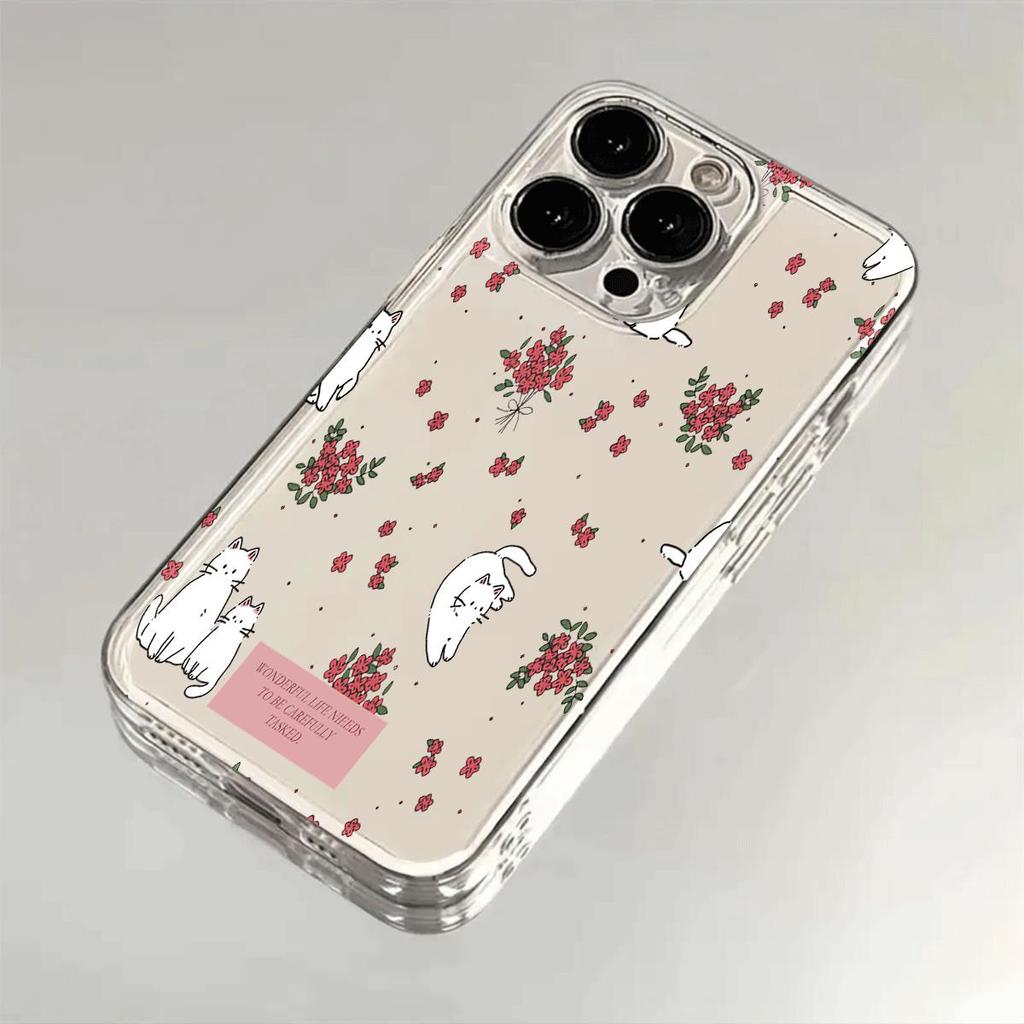Flower Phone Case for IPhone 16 15 14 13 12 11 Pro Max 14 15 16 Plus Shockproof Transparent Soft Cover Bumper Dustproof