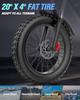 Ridstar Q20 Pro Off-road Electric Bike, 20*4 Inch Fat Tires, 2*1000W Motor, 52V 20AH Dual Battery, 34mph Max Speed