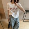 Spring and Summer New Style Simple Letter Print Round Neck Short Sleeve T-Shirt for Women - Loose Fit, Versatile and Comfortable Casual Top