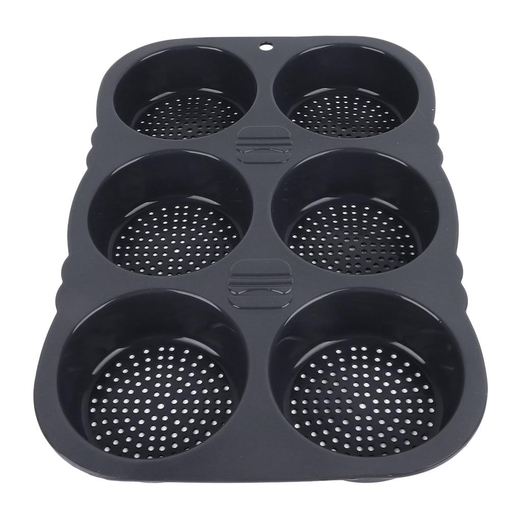 6 Cavity Hamburger Bun Mould Foldable Reusable Bread Mould ‑40 Fahrenheit  to +446 Fahrenheit  Heat Resistance Baking