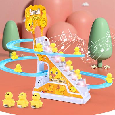 Leichter Musiktitel Enten-Puzzle-Spielzeug-Farbkasten Jungen und Mädchen Kindergeschenk Ferkel Treppensteigen Elektrisches Spielzeug Interessante Handarbeit