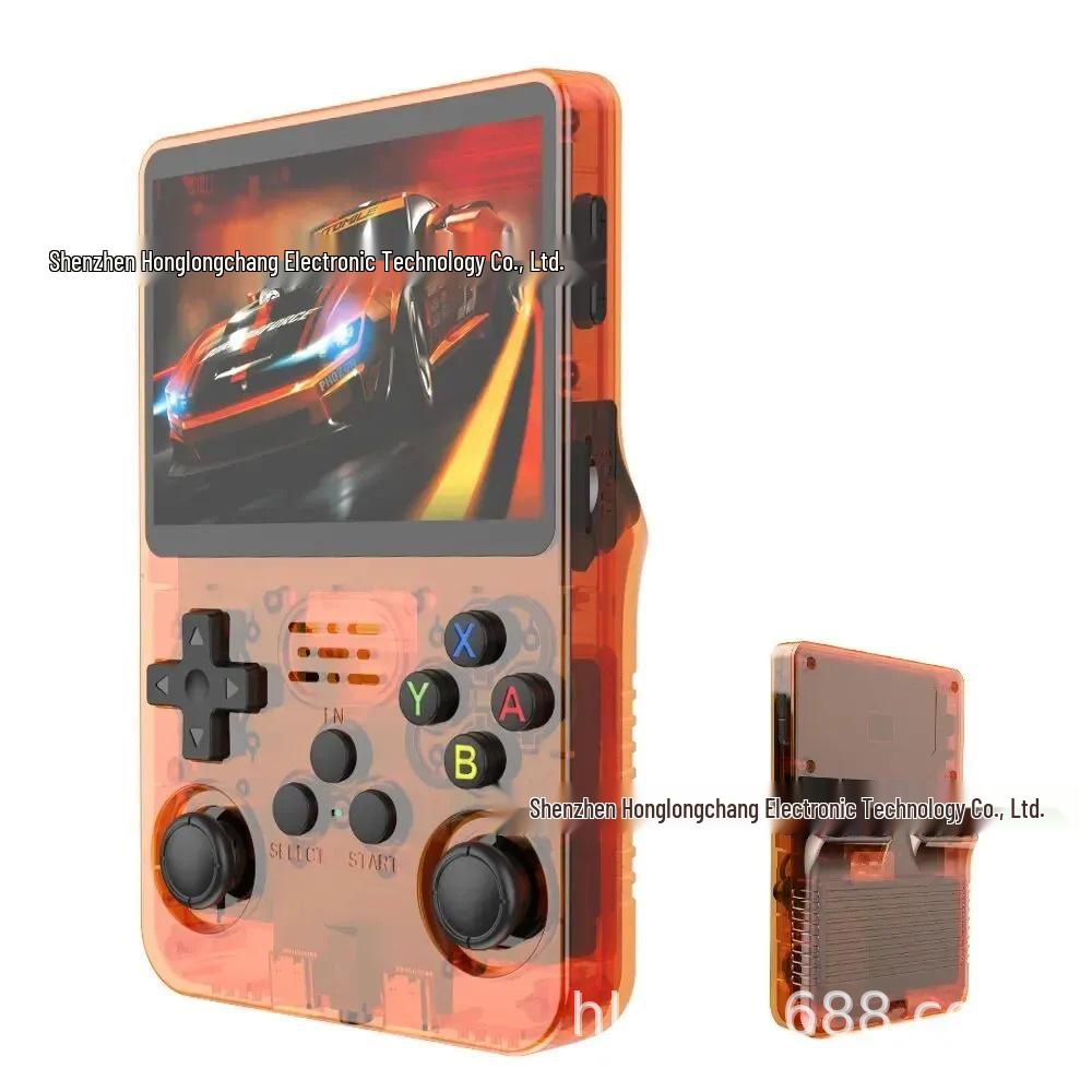 R36S: Open Source Retro Handheld Console - GBA, FC, PSP, Dual System. Translucent Orange 64G