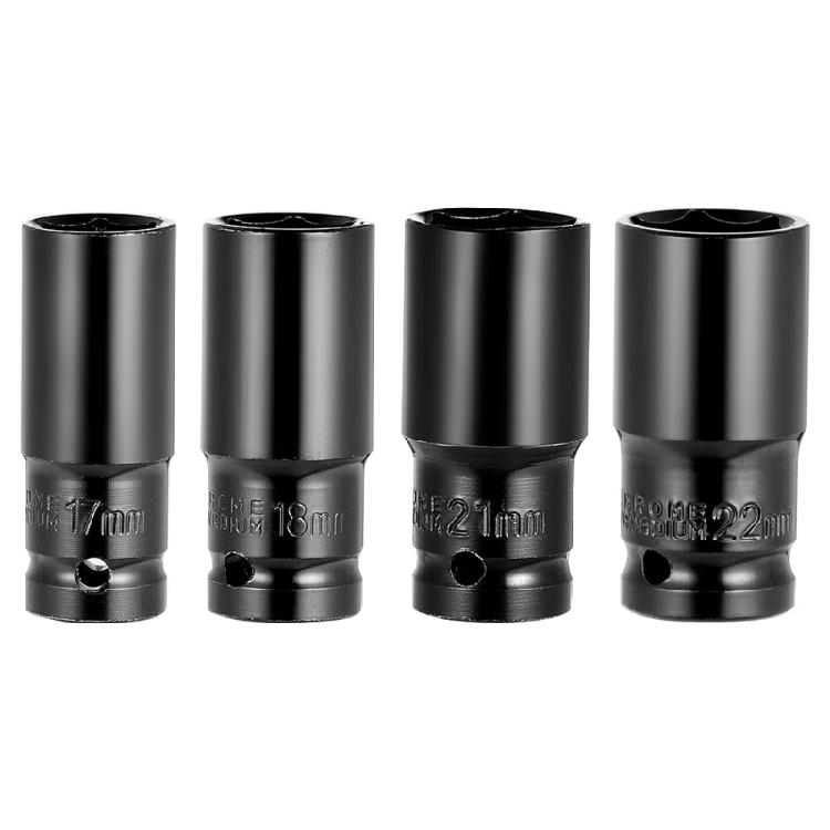 Resilients Black Coated 1/2" Drive Deep Impact Socket Resistant and Long Lasts