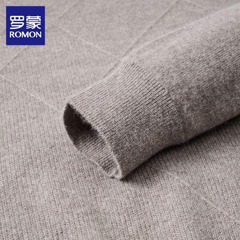 Luomeng Men's Round Neck Pullover Cashmere Sweater