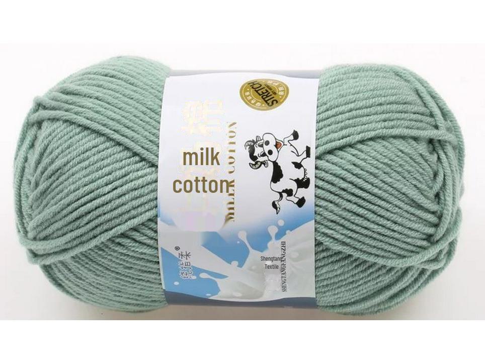 5-Strand Milk Cotton Baby Wool Hat & Scarf Hand-Woven Medium-Thick Yarn Set