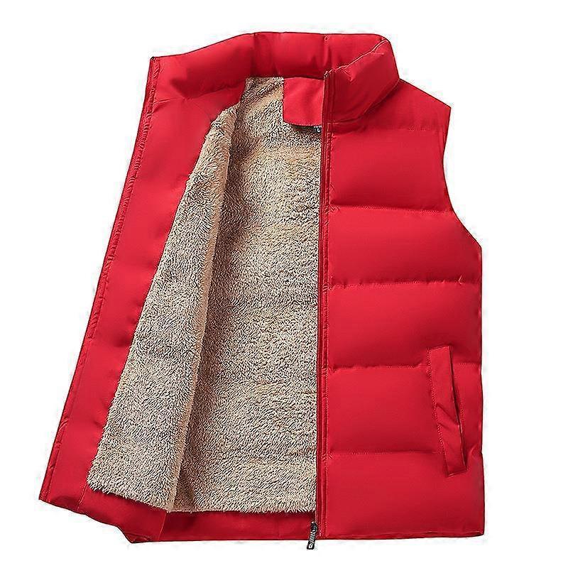 Men's Sleeveless Coat Lambswool Zipper Vest Winter Plus Size Male Warm Waistcoat Fleece Vest Brand Clothing Winter Vest Jackets