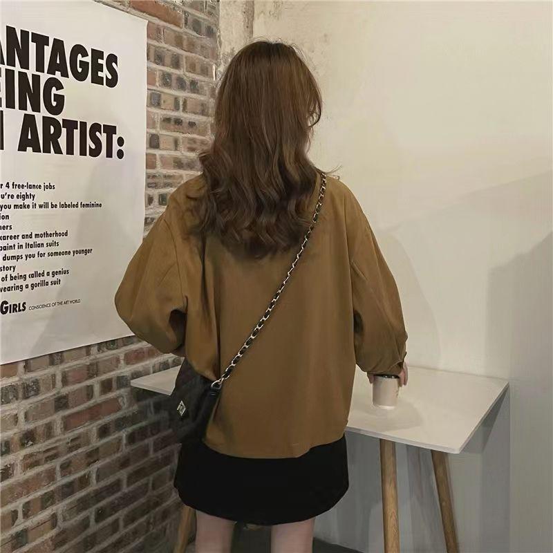 Retro Hong Kong Style Shirt Jacket Autumn Ladies French Design Sense Niche Short Section Long-sleeved Tops