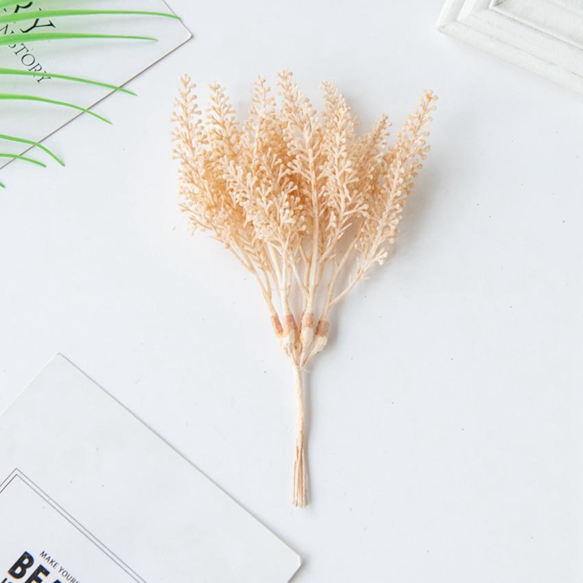 6Pcs Golden Fake Wheat Ear For Christmas Tree Decoration Home Wedding Arch Accessories Autumn Artificial Plant Photography Props