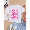 European Sizes YBY Girls "Let's Go Girls" Letter Print Hat Fashionable Trendy Novelty T-Shirt