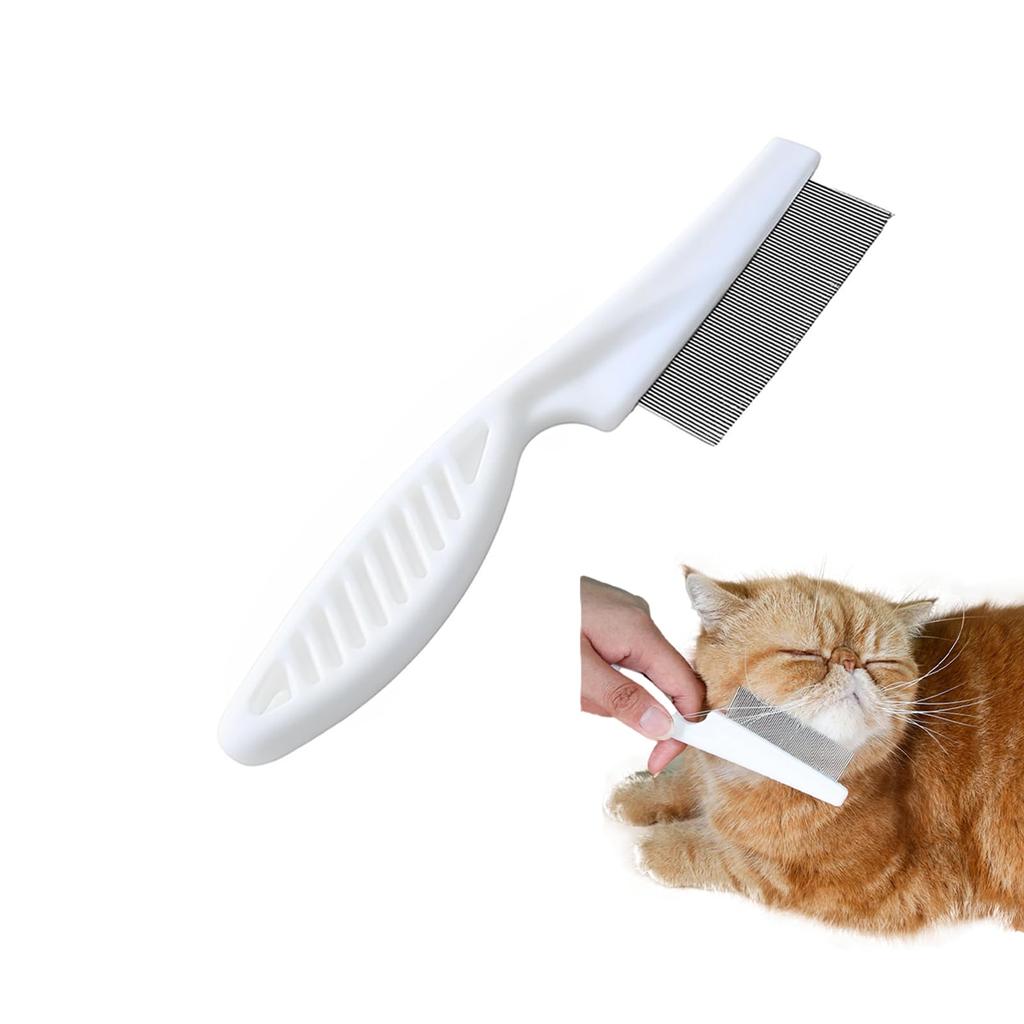 FineGood Pet Comb for Dogs and Flea Stainless Suitable for Long and Short Cat Pet Grooming Hair Removal Grooming Brush Cats, Comb, Steel, Anti-Static,