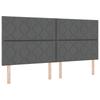 Box Spring Bed with Headboard Dark Gray 200 x 200 cm Fabric