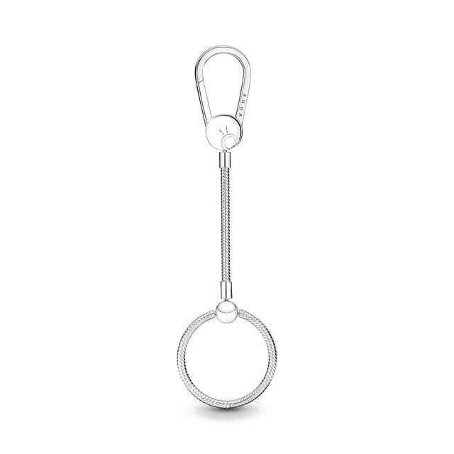 2023 New S925 Sterling Silver Jewelry Fashion Necklace Key Ring KeyChain Fit Original Charms & Pendant DIY For Women Gift
