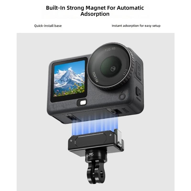 Magnetic Quick Release Mount For Action Camera With 360 Degree Rotation And Double Locking Mechanism for Action 6