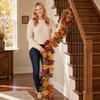 Artificial Autumn Leaf Garland with Realistic Vines and Pumpkin Decorations for Seasonal Home and Event Decoration Indoor and Outdoor Use