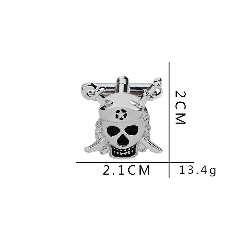 Personality Pirate Skull Cufflinks Silver Tone Death's Head Shaped Gemelos