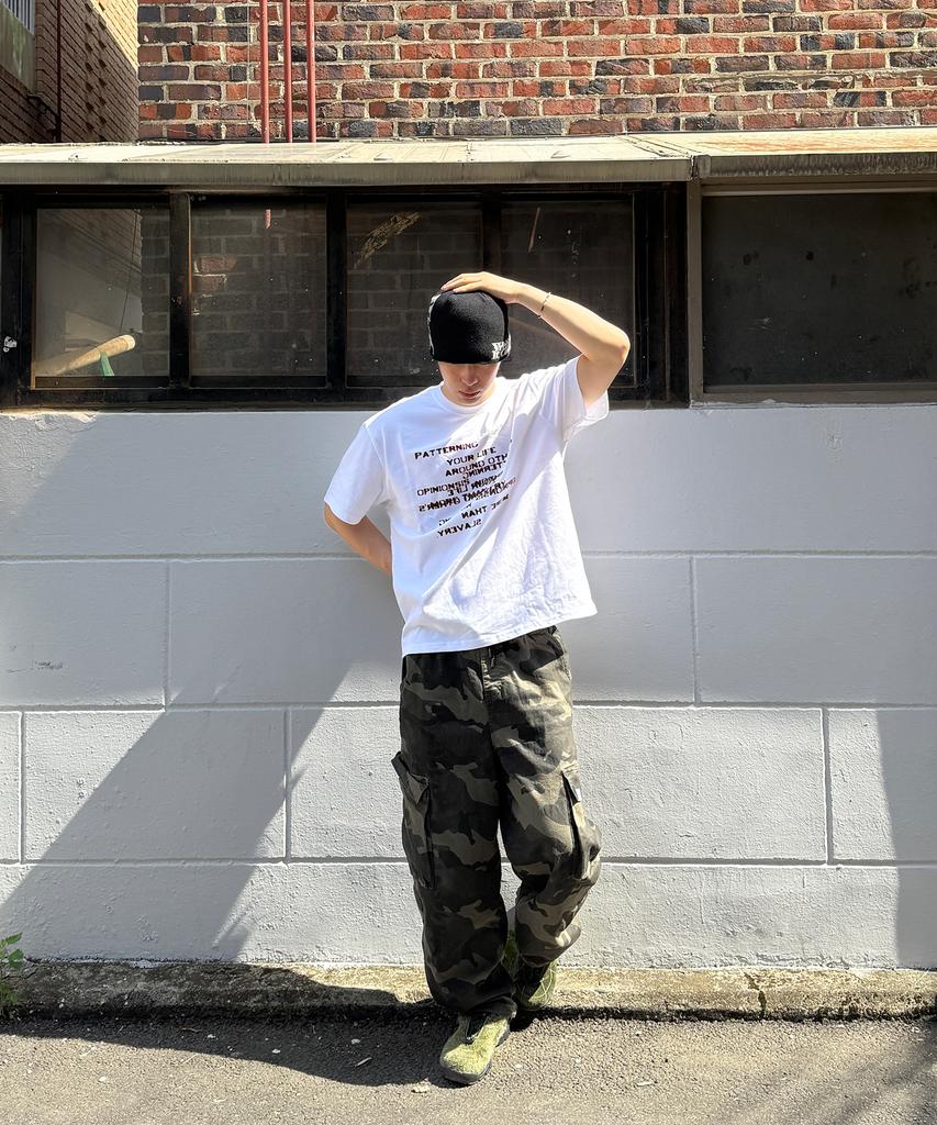 QUTON Patterned Oversized Heavy Short Sleeve T-Shirt