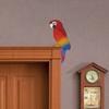 1 Coppia Decorazione Telaio Porta in Legno per Pappagalli Uccello Tropicale Colorato Topper per Porta Angolo Sopra Porta in Legno Arte Murale per Casa Bagno Camera da Letto Ufficio