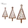 Durable Metal Yard Decor 3Pcs Rustic Christmas Tree Stake, Weathered Iron Art Xmas Heavy Duty Stake Design Decorative Garden Sign for Pathway