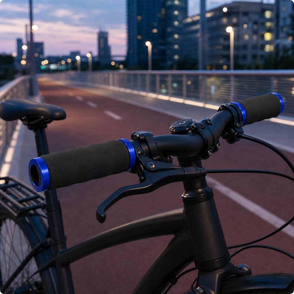 Foam Handlebar Grips with Lock Rings Ergonomic for Road Cycling, Cyclists
