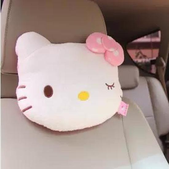 Hello Kitty Car Headrest Plush Love Neck Pillow Heart-Shaped Plush Style for Your Car Seat Car Accessories
