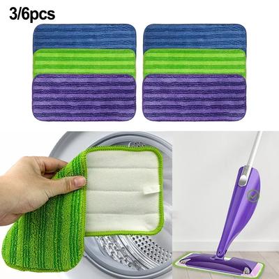 3/6pcs Reusable Mop Pads Set For Mop, Wet Jet Mop Pads Refills Microfiber For Household Cleaning