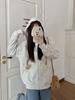 Cute Colorful Polka Dot Fleece Hooded Sweater Autumn and Winter Bear Loose Casual Zipper Cardigan Jacket Lazy 2186