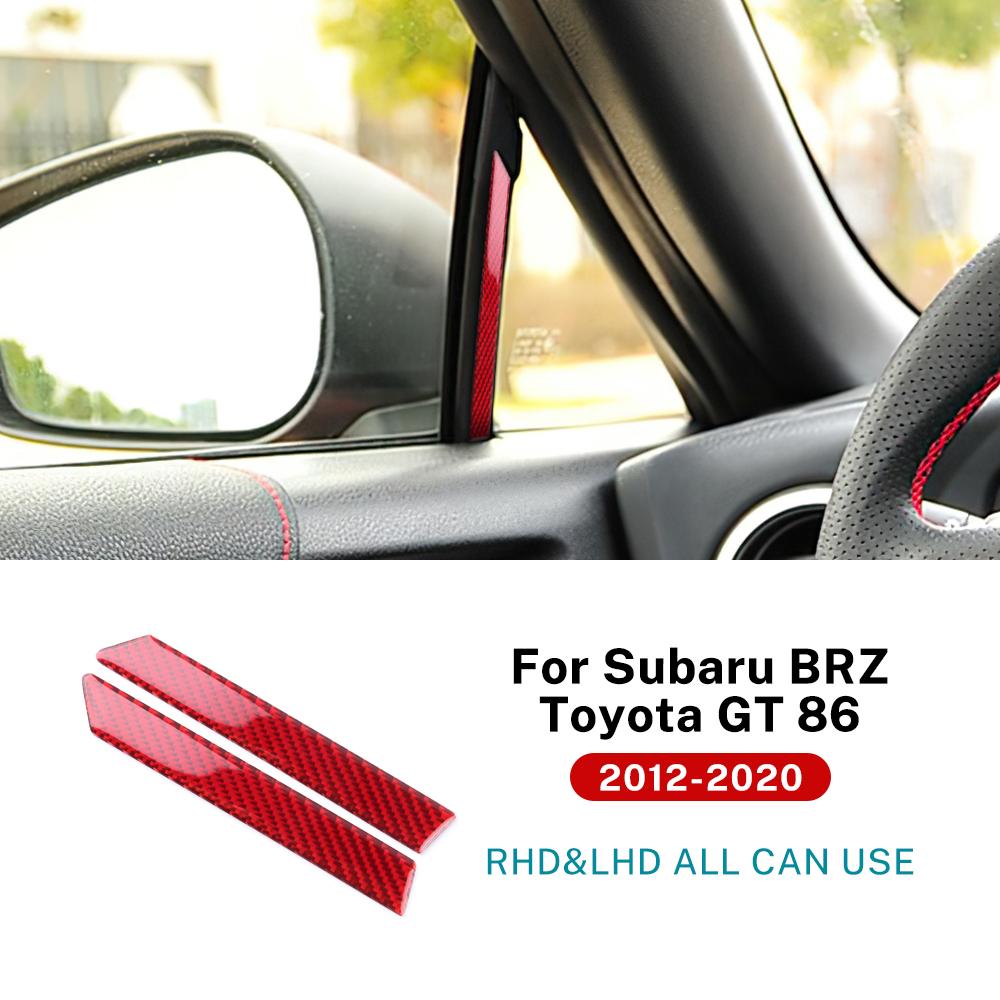 Real Soft Carbon Fiber Sticker For Subaru BRZ Toyota GT86 2012-2016 2017 2018 2019 2020 LHD RHD A-Pillar Interior Accessories