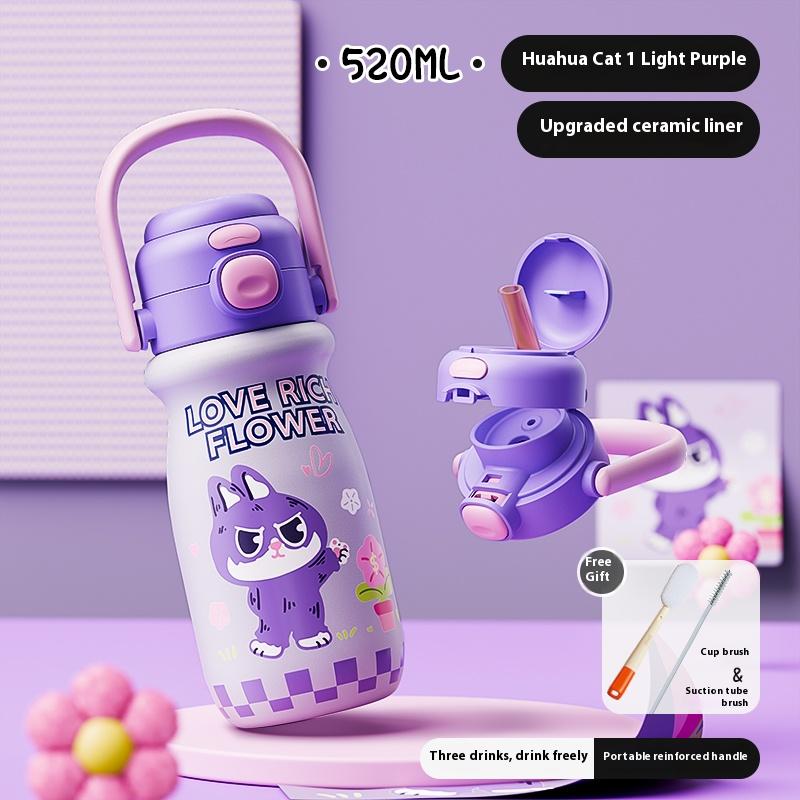 Gianxi Children's Insulated Cup Portable Water Bottle for School Primary School and Kindergarten Straws Water Cup Insulated Cup