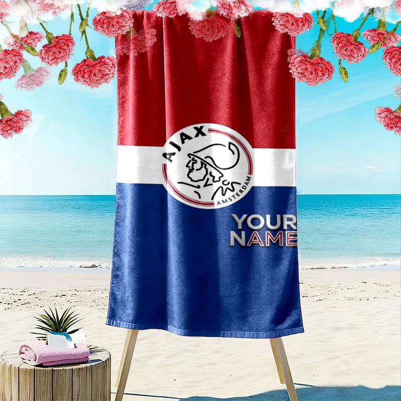 AFC Ajax Custom Name Print Beach Towel, Large Soft Quick Dry Towel for Beach Camping Swimming