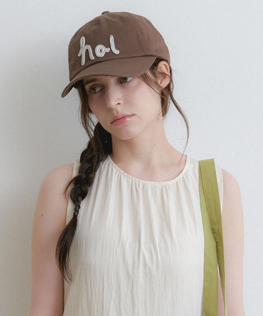 Hallen Stitch Logo Lettering Ball Cap (C082_Brown)
