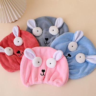 Customized Cute Cartoon Girl Hair Drying Cap - Coral Fleece Absorbent Towel Wrap