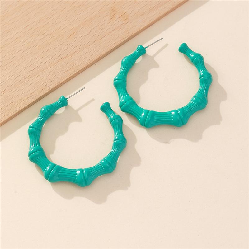 Summer Candy Color Bamboo Knot Earrings Acrylic Big Earrings For Women Personalized Vintage Fashion Jewelry Accessories