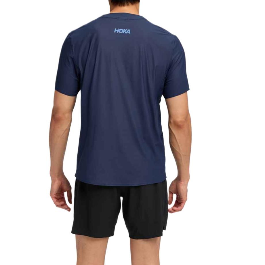 HOKA One One T Shirts Men's Midnight Blue Crew Neck Moderate Straight Fit 1175771-MDNB