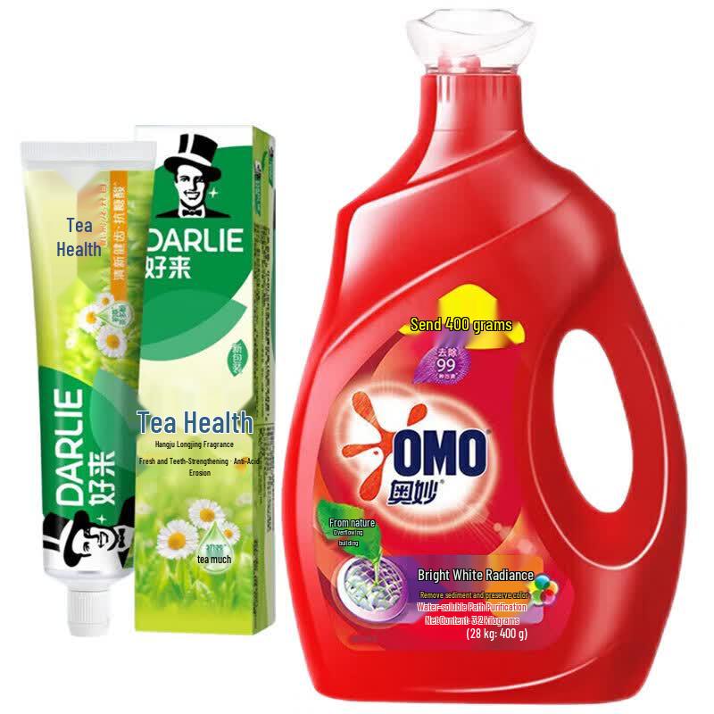 Darlie Tea Care Toothpaste & OMO Laundry Detergent Bundle