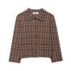 European and American Women's Plaid Casual Square Neck Jacket
