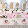 Birthday Party Tableware Set Pink Purple Disposable Paper Plates Napkins Cups Party Decor Wedding Baby Shower Party Supplies