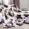 Cow Print Flannel Soft Cozy Blanket, Soft Warm Throw Blanket All Season Blanket Breathable Comfortable Custom blankets