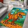 1PC Funny Aliens and Dinosaurs Carpet for Living Room Bedroom Bathroom Mat Creative Doormat Sofa Home Decor Large Size