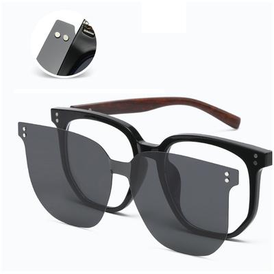 4 In 1 Myopia Sunglasse Magnetic Clip On Glasses Prescription Men Optical Transparent Frame Sunglasses