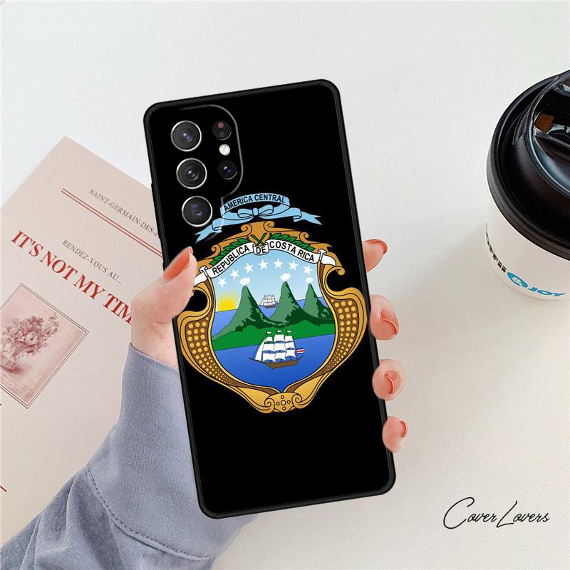 Costa Rica Flag Phone Case For Samsung Galaxy S24 S25 S23 S22 Ultra Note 10 20 Plus S20 S21 FE Cover