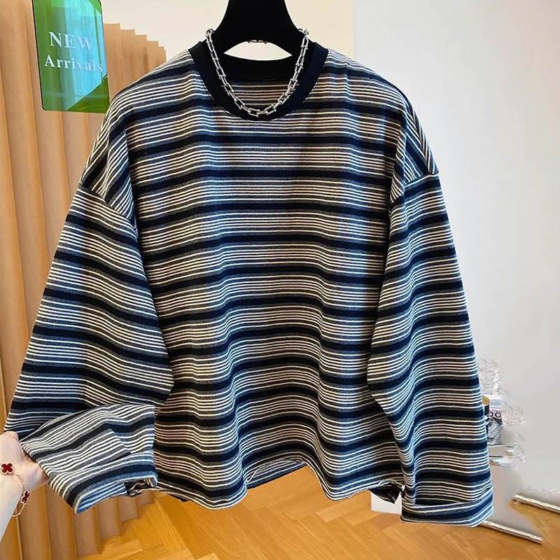 Sweatshirt für Damen Baumwolle Oversize Fleece Verdickt Locker Rundhals Lässiger Pullover Langarm Winter Sweatshirt Top