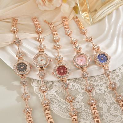 Women's Leisure Bracelet Watch Rhinestone Inlaid Quartz Wristwatch