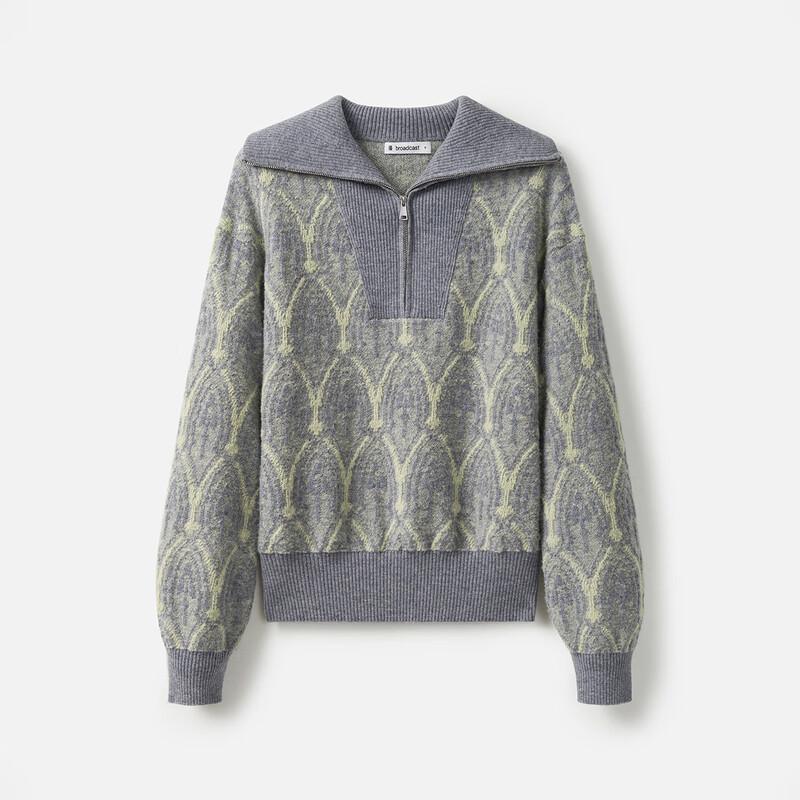 Women's Half-Zip Lapel Knit Sweater