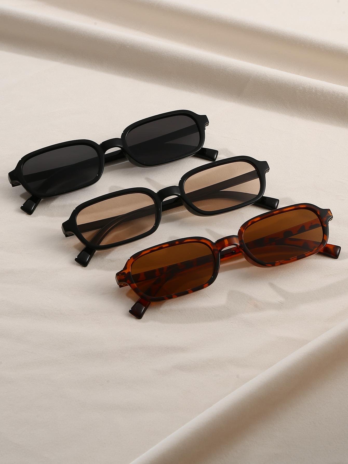 

3Pcs Fashionable Square Frame Glasses Set Men and Women Holiday Party Outdoor Decoration Ideal for Valentine s Day Gifts