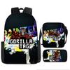 3Pcs Set Backpack, Gorilla Tag  Pencil Bag, Shoulder Bag, Backpack, Large Capacity Travel Bag, The Best Gift for Boys and Girls