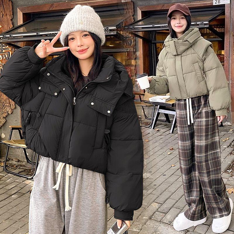 Women Casual Winter Cotton Coat Korean Style Loose Thickened Simple Fashion Jacket