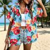 11 Colors Flowers Printing Shirt Summer Hawaiian Beach Vacation Clothing Women's Fashion Street Style Shirt Daily Men's and Women's Shirt