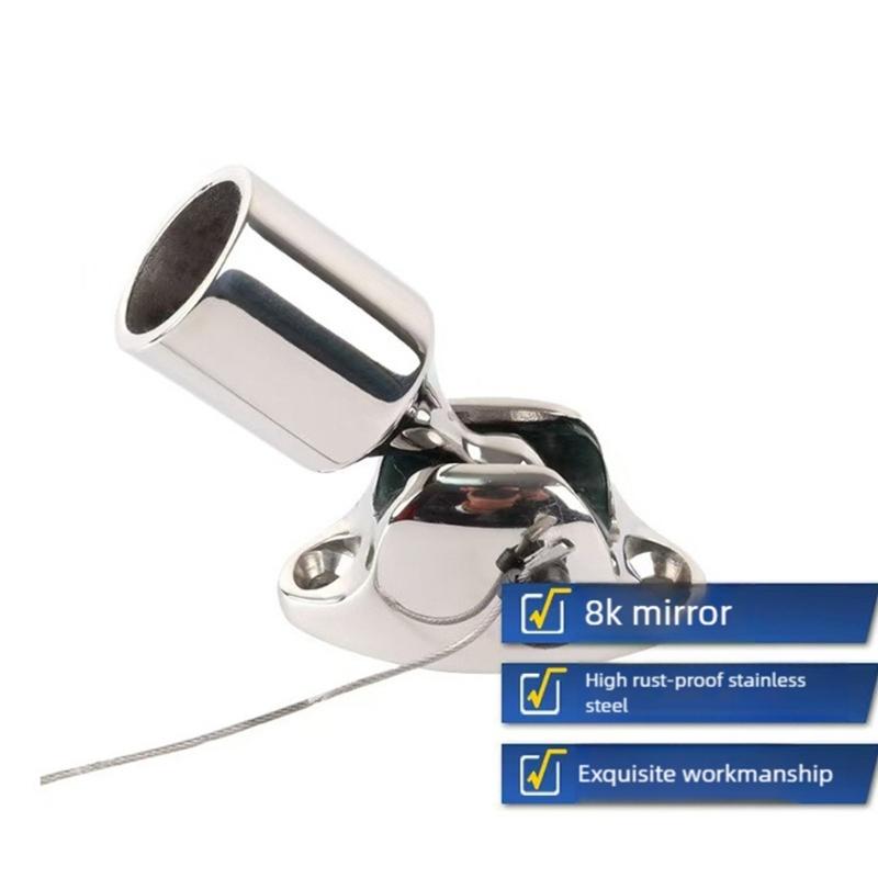 Stainless Steel Ball Slide Cap Fitting Smooth Pipe Support Fitting Top End Deck Hinge Mount Marine Fittings Hardware