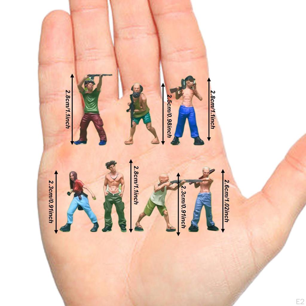 7x 1/64 Robber Miniature Figures Scene Models Collections Diorama Ornaments for Games